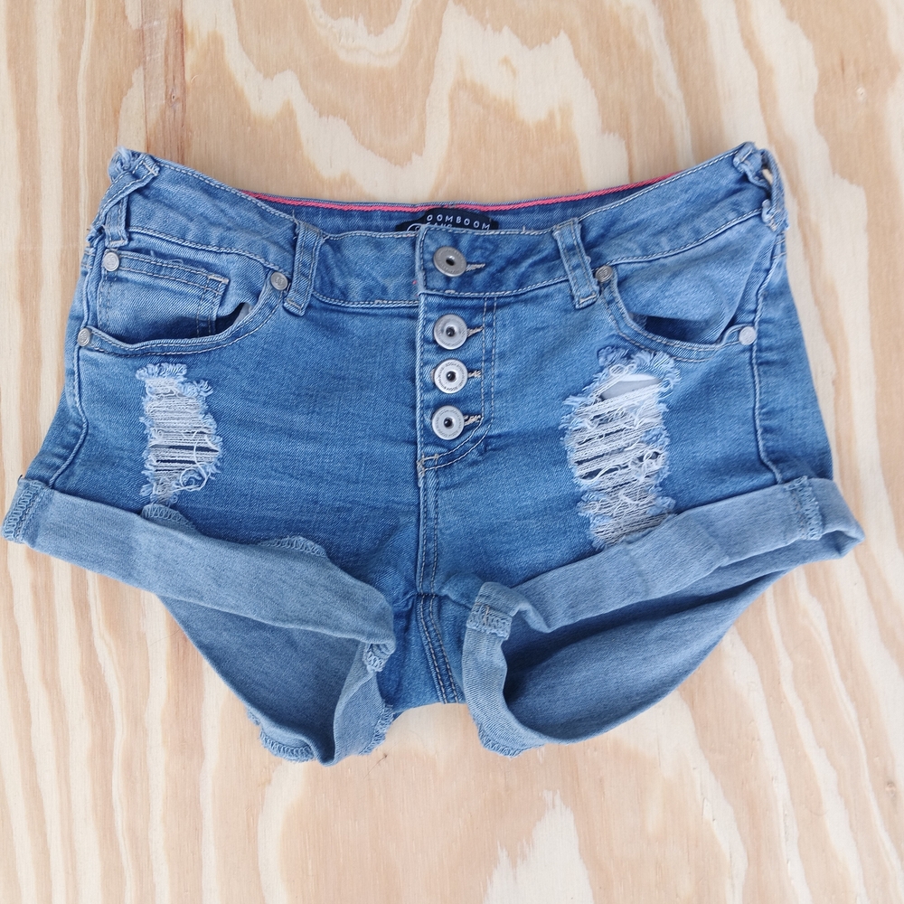 Boom Boom Jeans Ripped Blue Jean Shorts